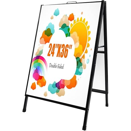 Portable Sidewalk Signboard: 24 x 36 Inch Folding Sign for Eye-Catching Advertising