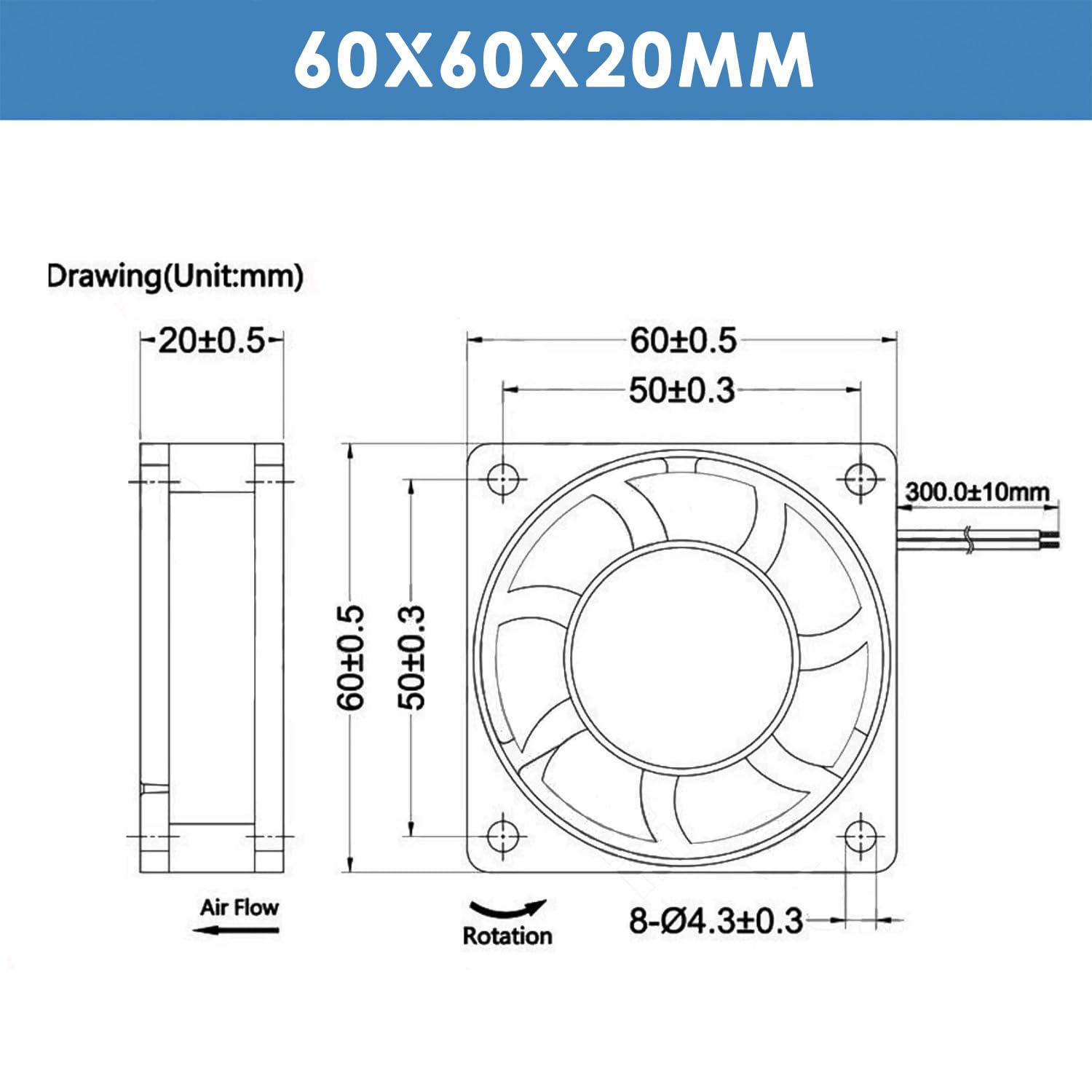 Snapklik.com : WINSINN DC 60mm Fan 24V 6020 Dual Ball Bearing Brushless ...