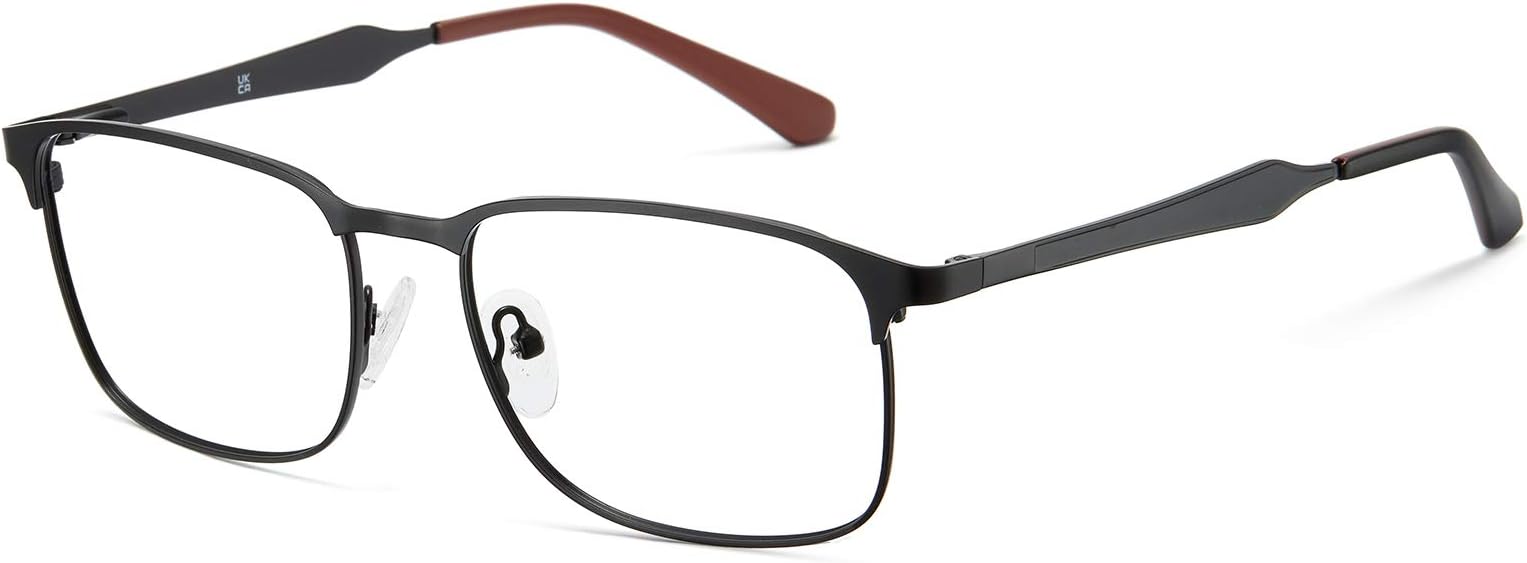 CyxusBlue Light Computer Glasses Spring Hinge Clear Lens Eyeglasses Metal Frame for Women and Men