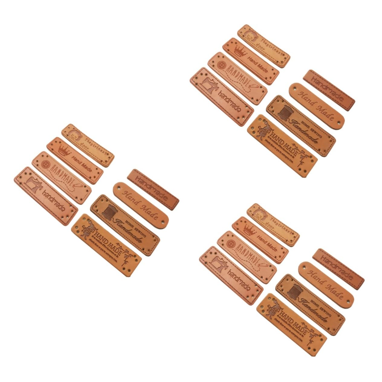 Ipetboom 3 Set Bottoni Pu Fori Vestiario Abbigliamento Fatto con Accessori per Cucire Etichette in Rilievo Fatte A Mano Cucire Etichette Indumento Etichette dei Cappelli Nome 32 Pezzi*3