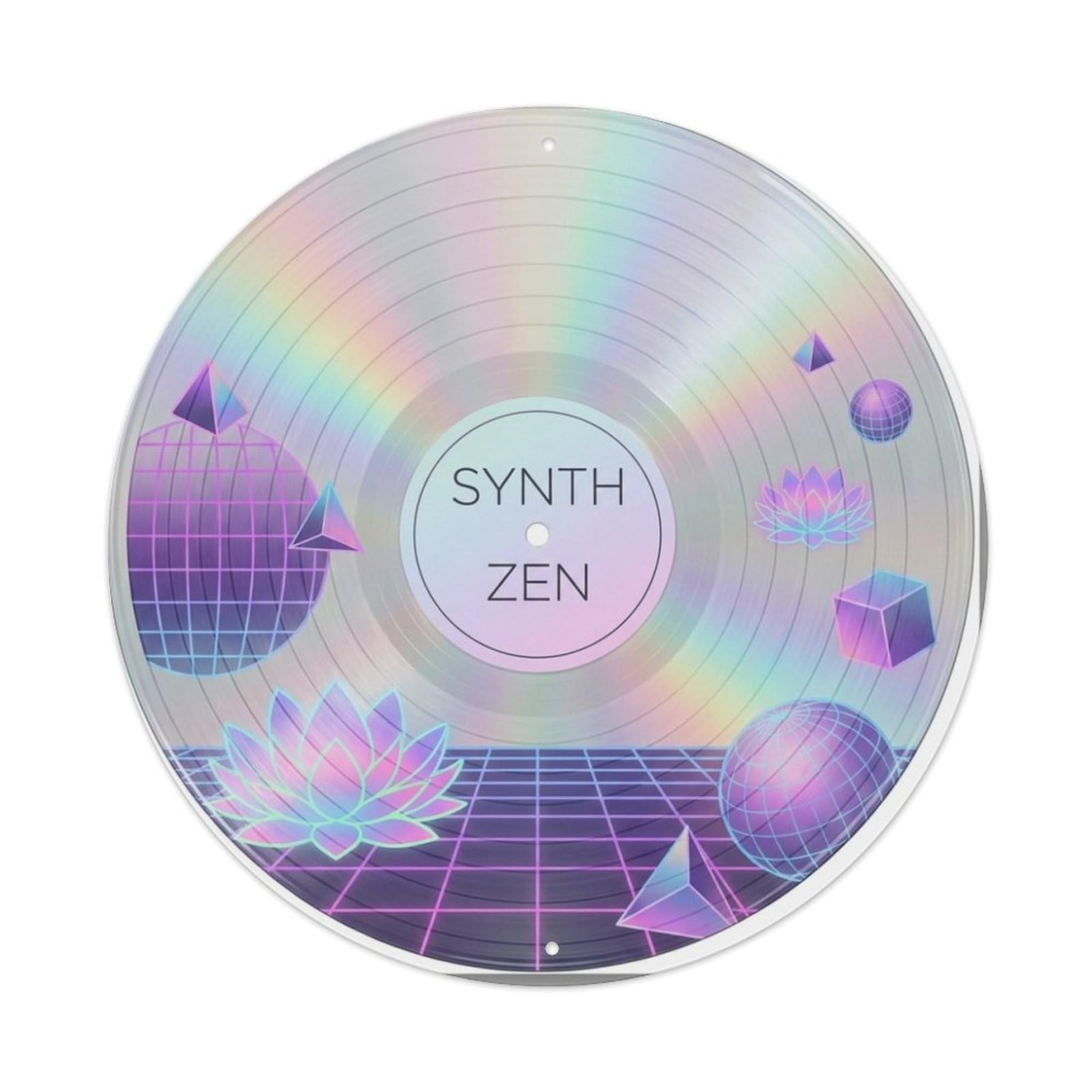 Vaporwave Vinyl Groove Synth Zen Music Cover Metal Tin Sign