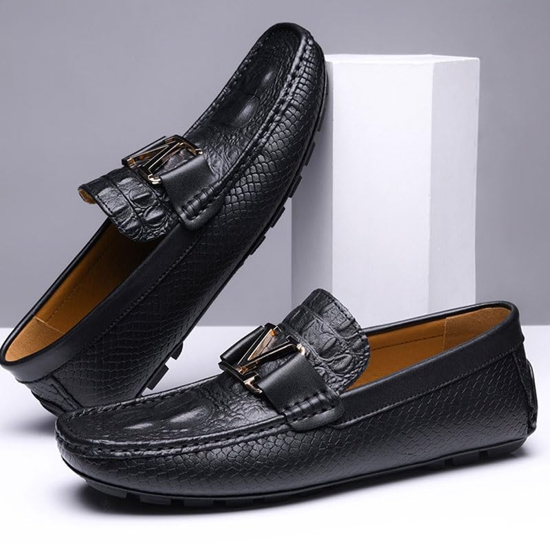 Men's Hands Free Slip On Walking Leather Shoes Loafers Lightweight Moccasins Stylish Shoes2