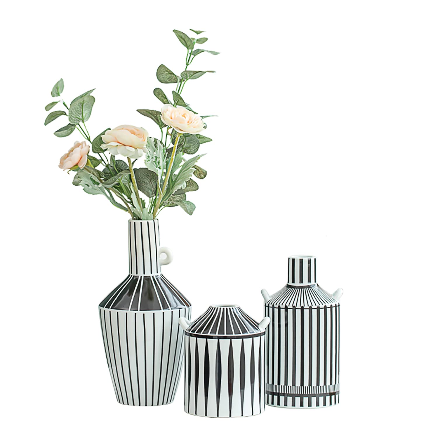 Amazon.co.jp: LIZOFER モダン ブラック ホワイト ストライプ