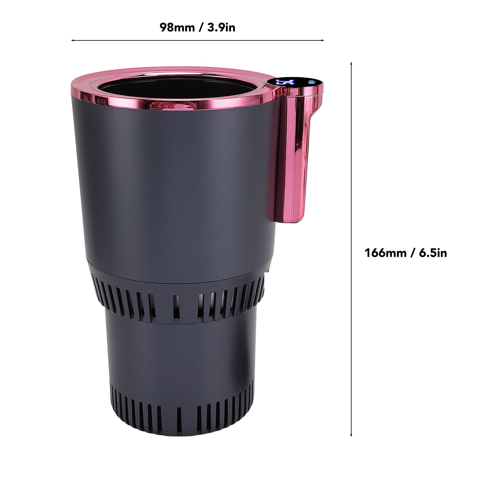 Calentador de Tazas para Auto, 2 en 1 Diseño Inteligente Semiconductor Enfriamiento Calefacción Pantalla LCD de Temperatura Control Táctil, Calentador y Enfriador de Tazas con Plug and Play