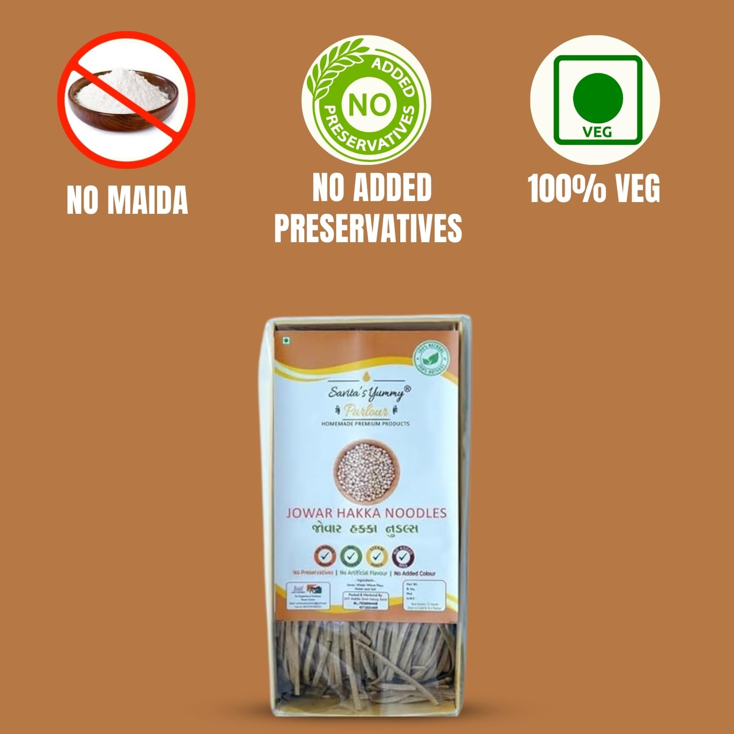 Savita's Yummy Jowar Hakka Noodles | Healthy Gluten-Free Millet Noodles | No Preservatives, No Artificial Flavour & Colour | 180g 4