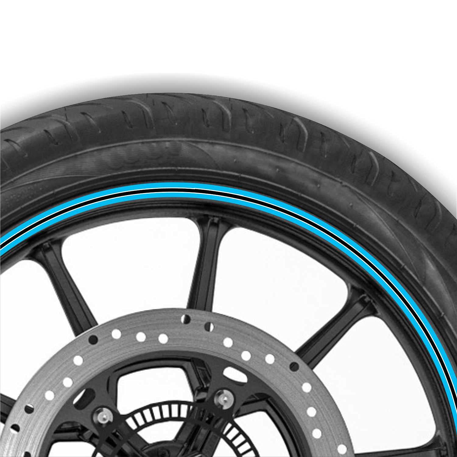 Piston Graphics Classic Series Blue Stripes Rim Decals Kit for Meteor and Classic Motorcycle