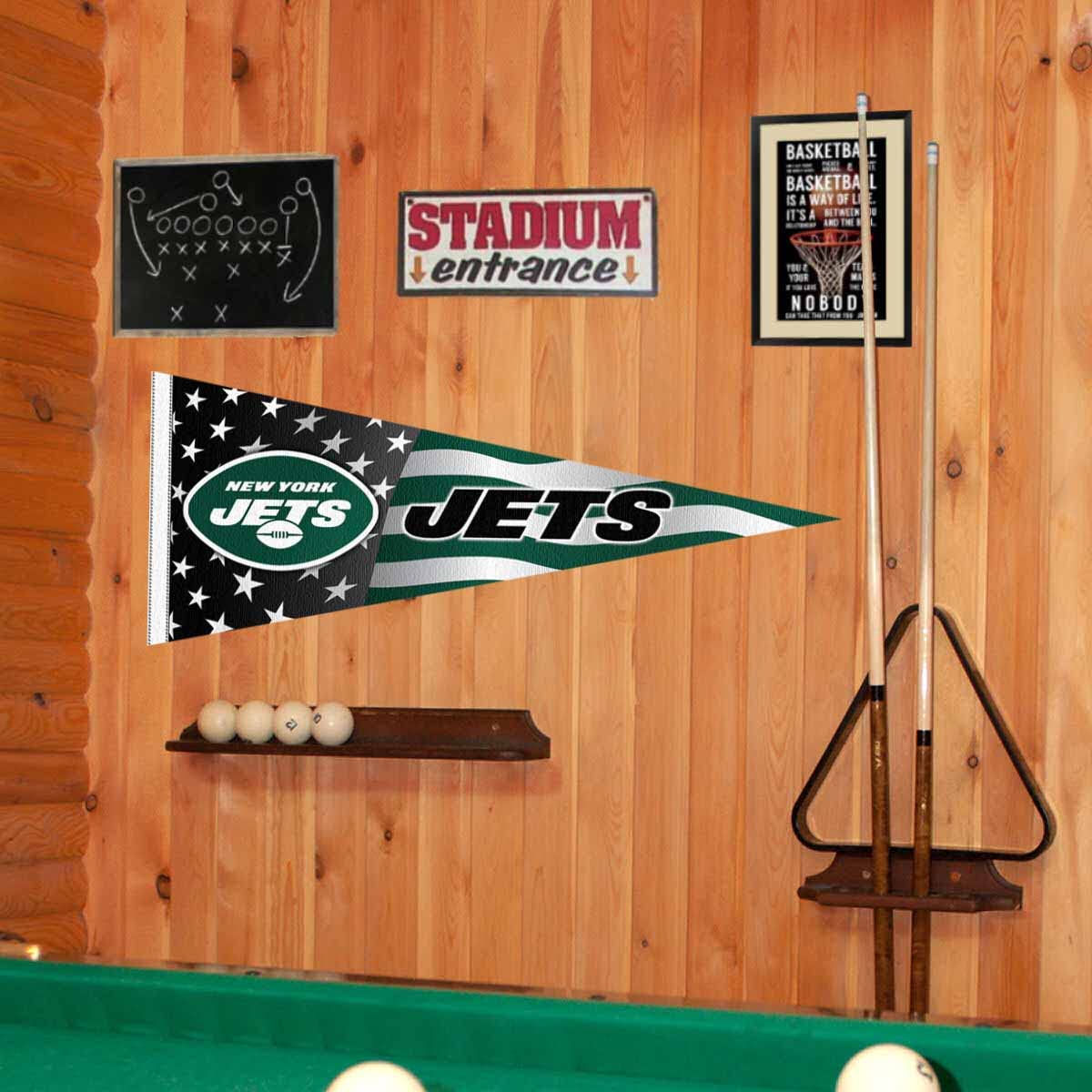 WinCraft New York Jets Nation USA Americana Stars and Stripes Pennant Banner Flag