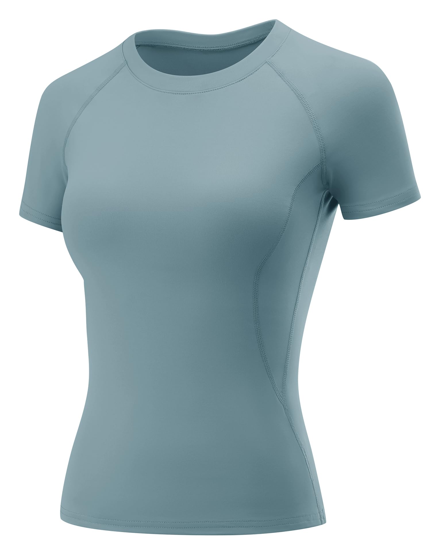 Rapbin T Shirt Damen Sport Top Gym Oberteil Yoga Rundhals Leicht Atmungsaktiv Sportshirt Workout Running Funktionsshirt Sommer Fitness Laufshirt