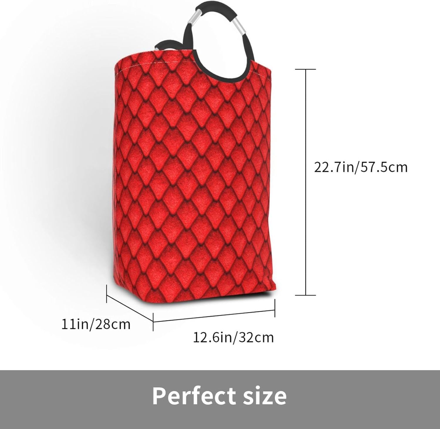50l Laundry Basket 3d Dragon Scale Waterproof Laundry Hamper Foldable Clothes Laundry Bag With Handles