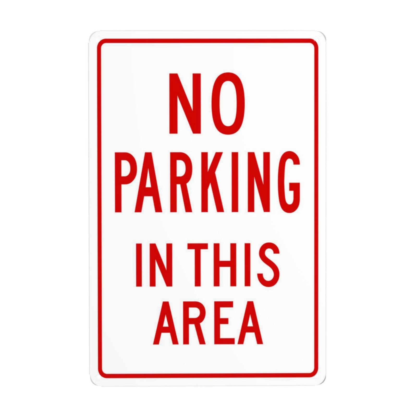 SMAZDFXX No Parking In This Area Metal Warning Signs, Cautions Security Tin Sign, Safety Posted Signs for Street Business Wall Decor 12"x16"