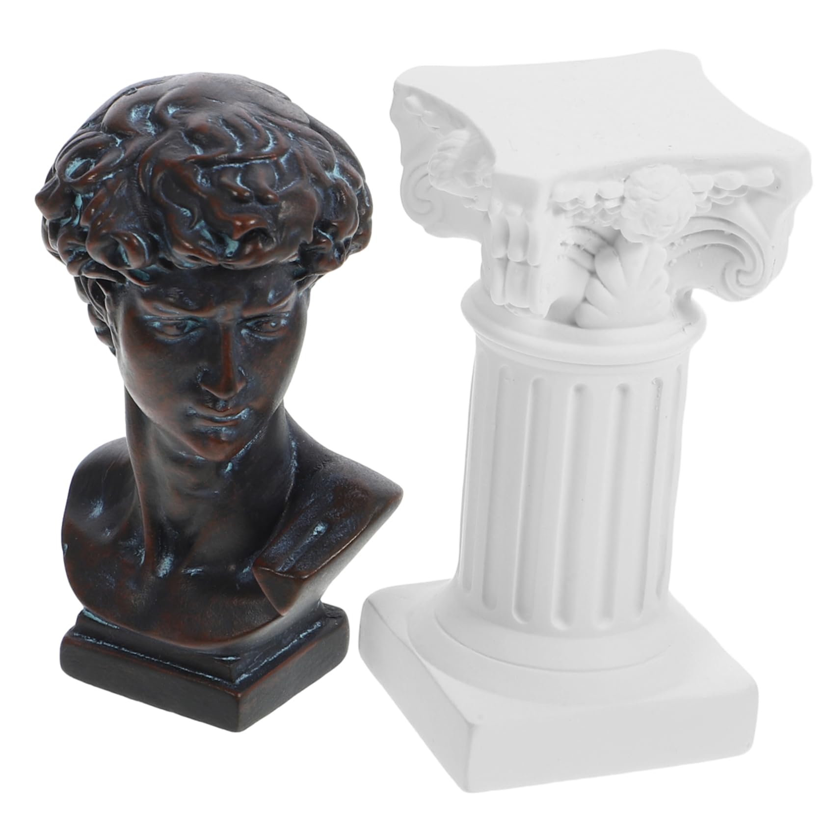 PRETYZOOM 1 Juego De Estatua De Busto De David, Escultura De David Romano, Figura Decorativa De Resina De David