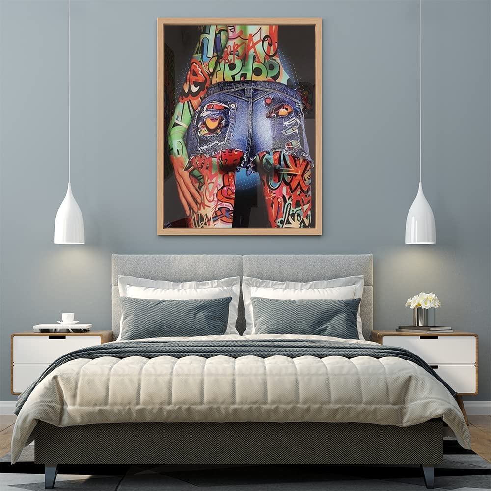 VERRE ARTWooden Floater Framed Canvas - Wall Decor for Living Room, Bedroom, Office, Hotels, Drawing Room (45in X 60in) - Pop Them Booties #1