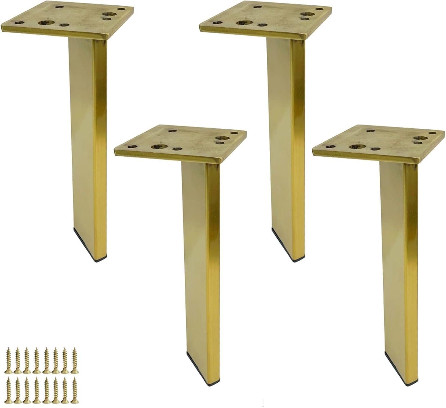Rhllvj Gold Metal Furniture Sofa Feet, Stainless Steel Table Feet, Suitable For Coffee Table Feet, Closets, Tv Cabinets, Cupboards(,10Cm(3.9In))