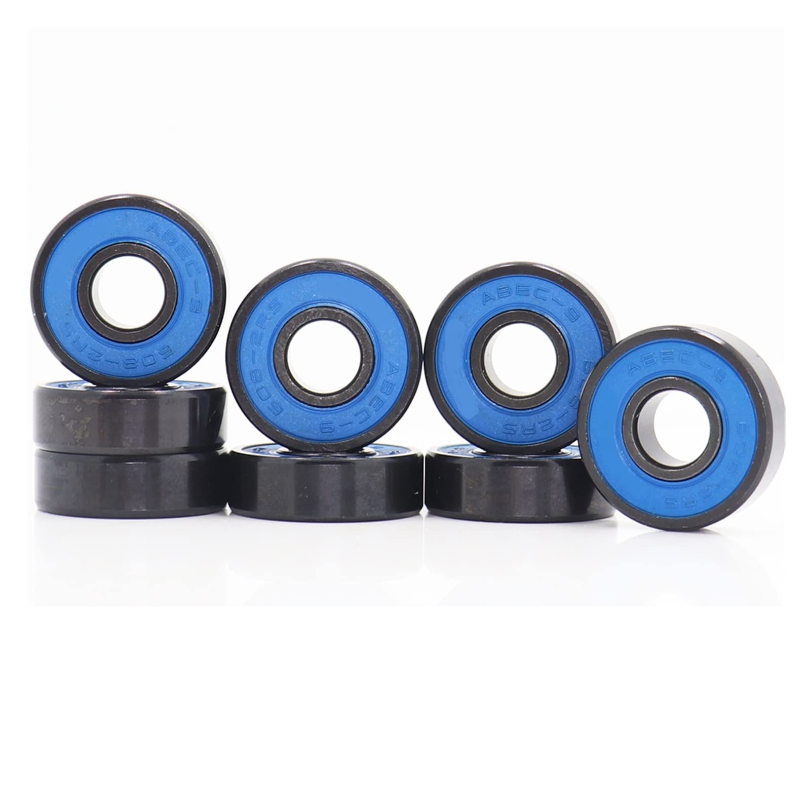 SUOFEILAIMU 608 2RS Inline Roller Skate Wheel Bearing ABEC-9 Skateboard Ball Bearings 608RS Red Sealed 8 * 22 * 7mm Shaft (Color : 608RS-BLUE-16PCS)