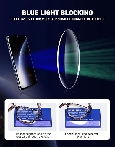 Vista 5 de 4 Pack Fashion Cat Eye Reading Glasses for Women, Computer Blue Light Blocking Readers Anti Glare Eyeglasses Paquete de 5 C1 Mix