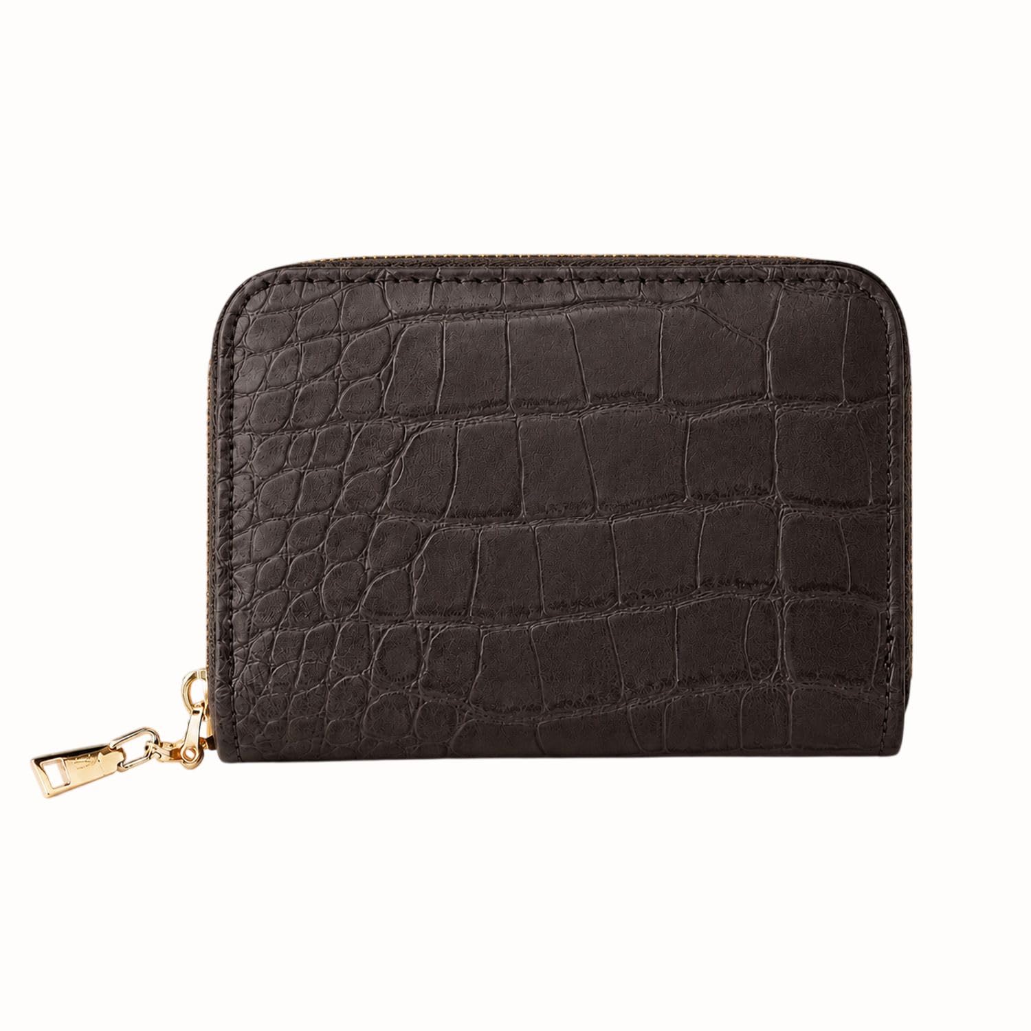 Women's Card Holder Coin Purse Multi-Card Slot Pu Pickup Case Zipper Small Wallet (Brown)-image-23