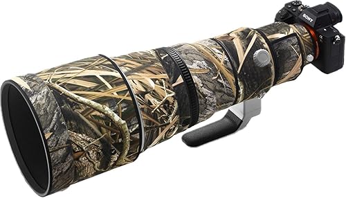 ROLANPRO Nylon impermeable lente camuflaje capa lluvia cubierta para Sony FE 15.748 in F2.8 GM OSS lente funda protectora armas ropa # 23 marrón