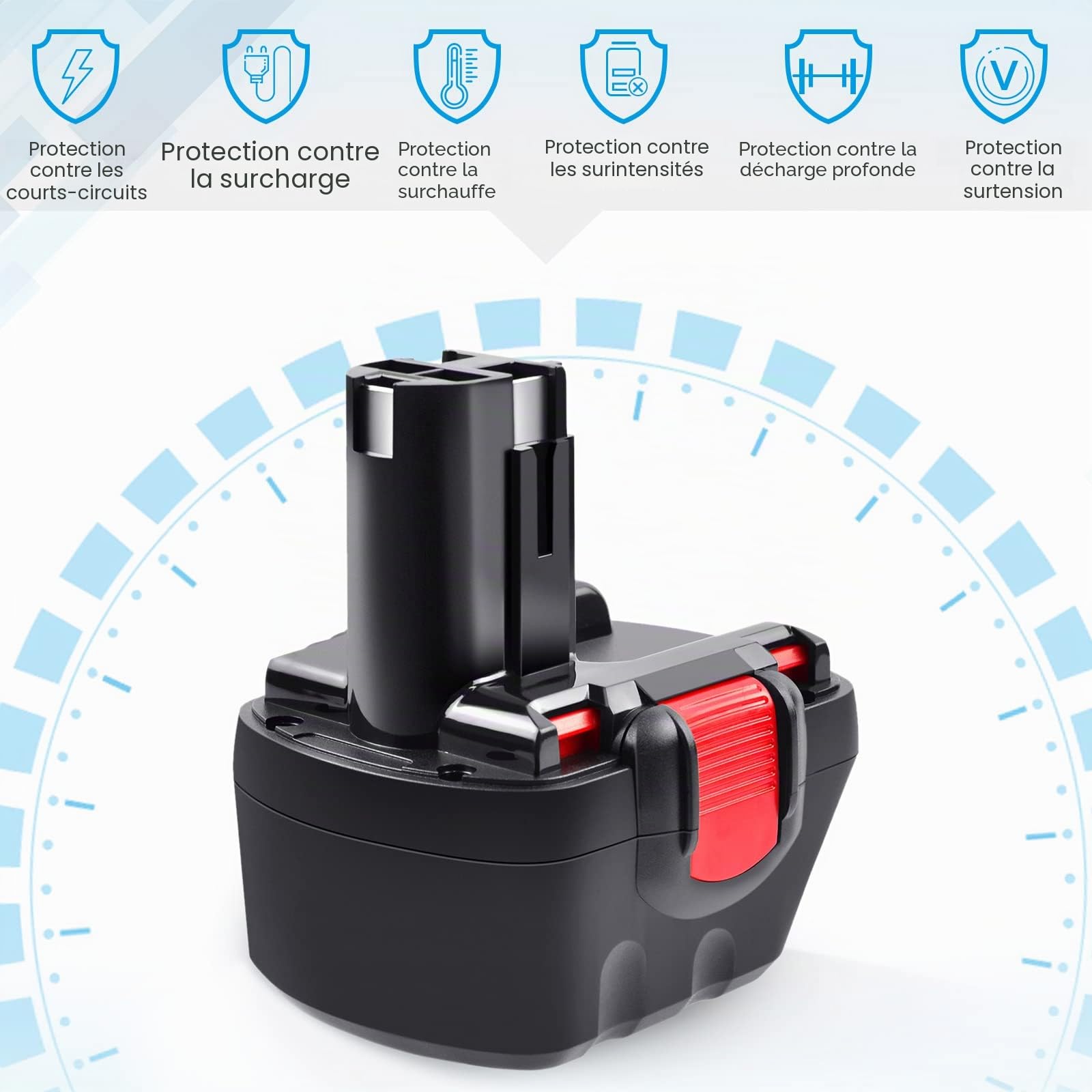 2X iPrize 12V 4.8Ah Ni-MH Batterie pour Bosch 2607335261 2607335274 2607335375 2607335415 2607335454 2607335541 2607335675 BAT043 BAT045 BAT046 BAT049 BAT120 BAT139 PSR 12VE-2 GSB 12 VE-2 GSR 12 VE-2