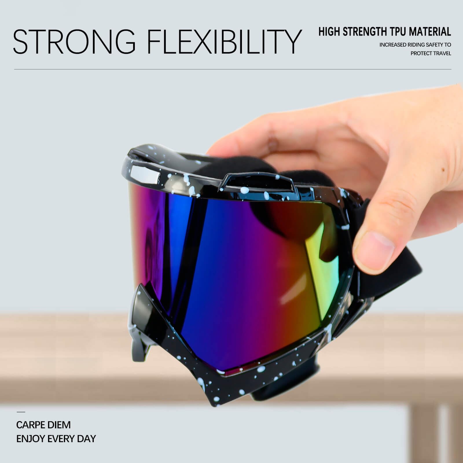 AVV Lunettes de moto pour homme et femme - Coupe-vent - Anti-UV - Pour VTT, motocross