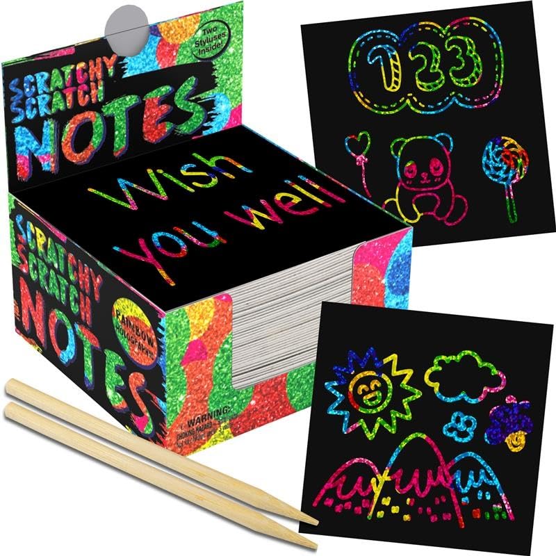Product Image of the PURPLE LADYBUG Rainbow Holographic Scratch Art Mini Notes - 150 Sheets with...