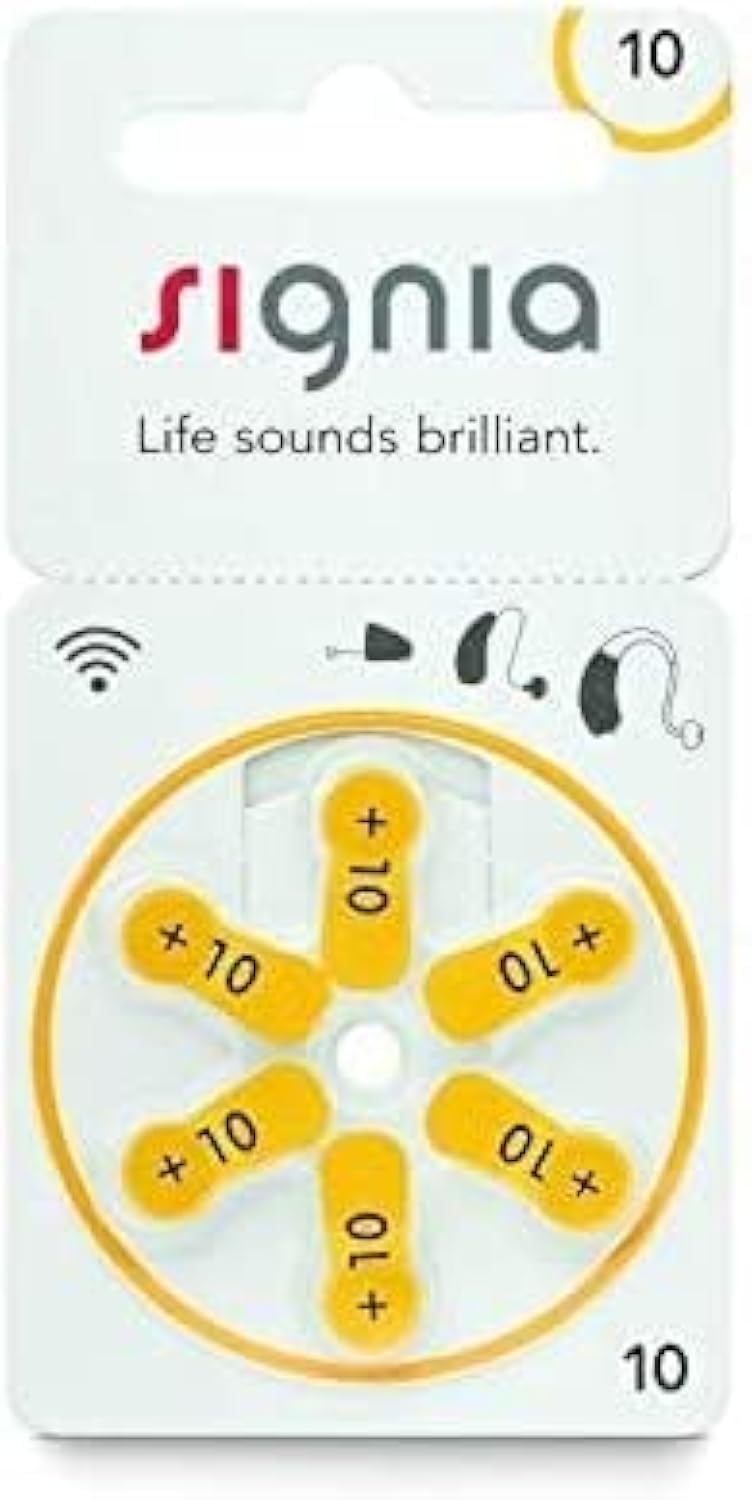 Signia Hearing Aid Battery Size 10, Pack Of 18 Batteries