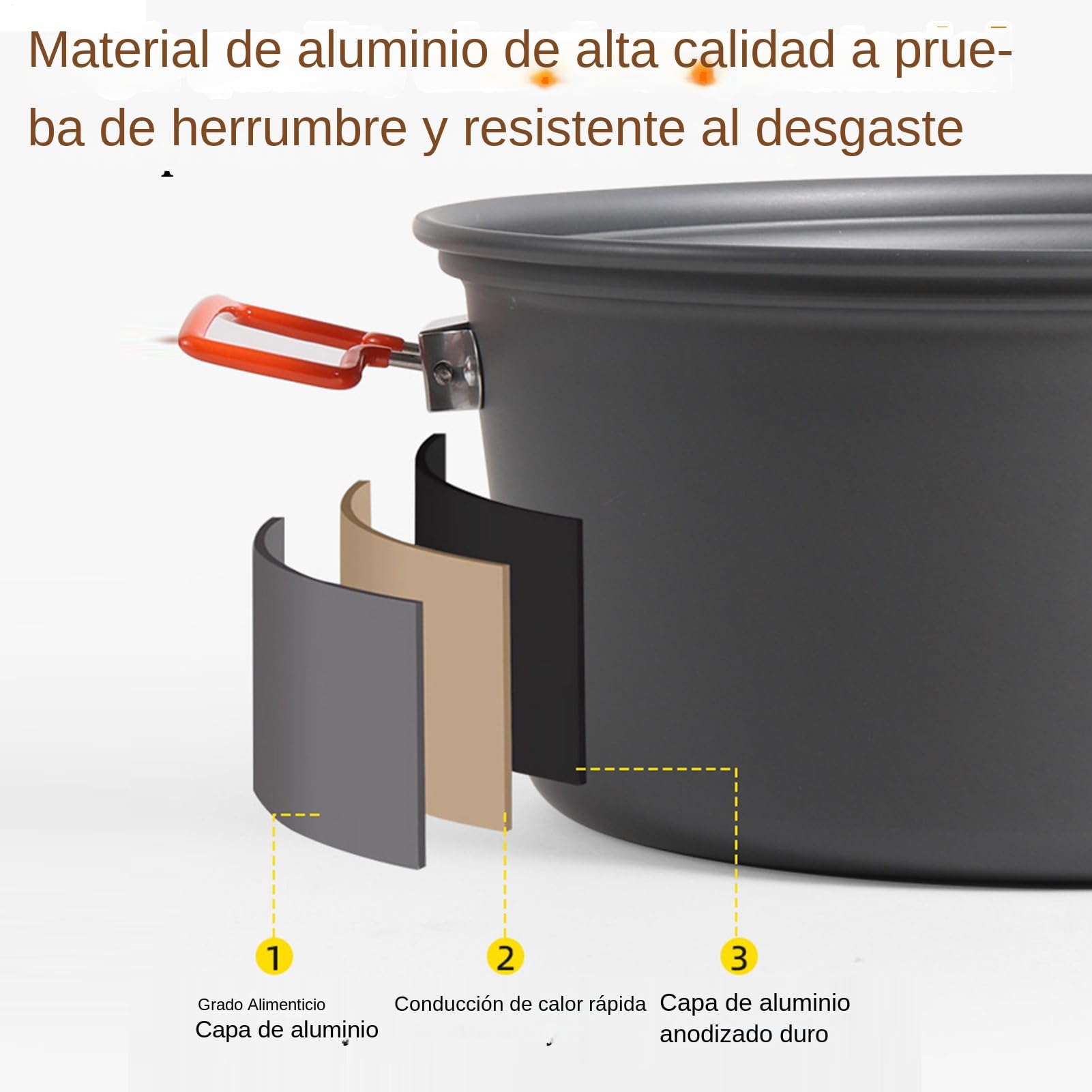 Sartén De Camping Ollas Grandes De Camping para Exterior De 7.5L para Cocer