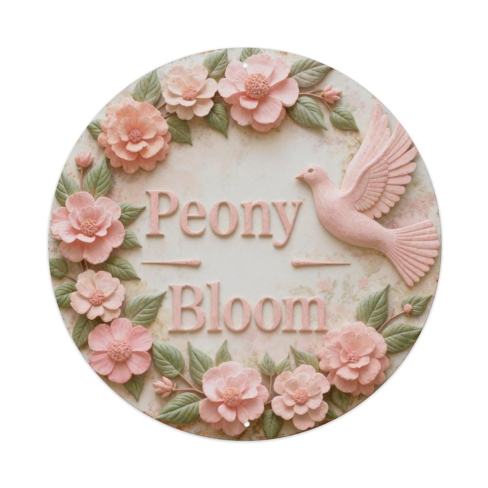 Peony Bloom Metal Tin Sign Plaque
