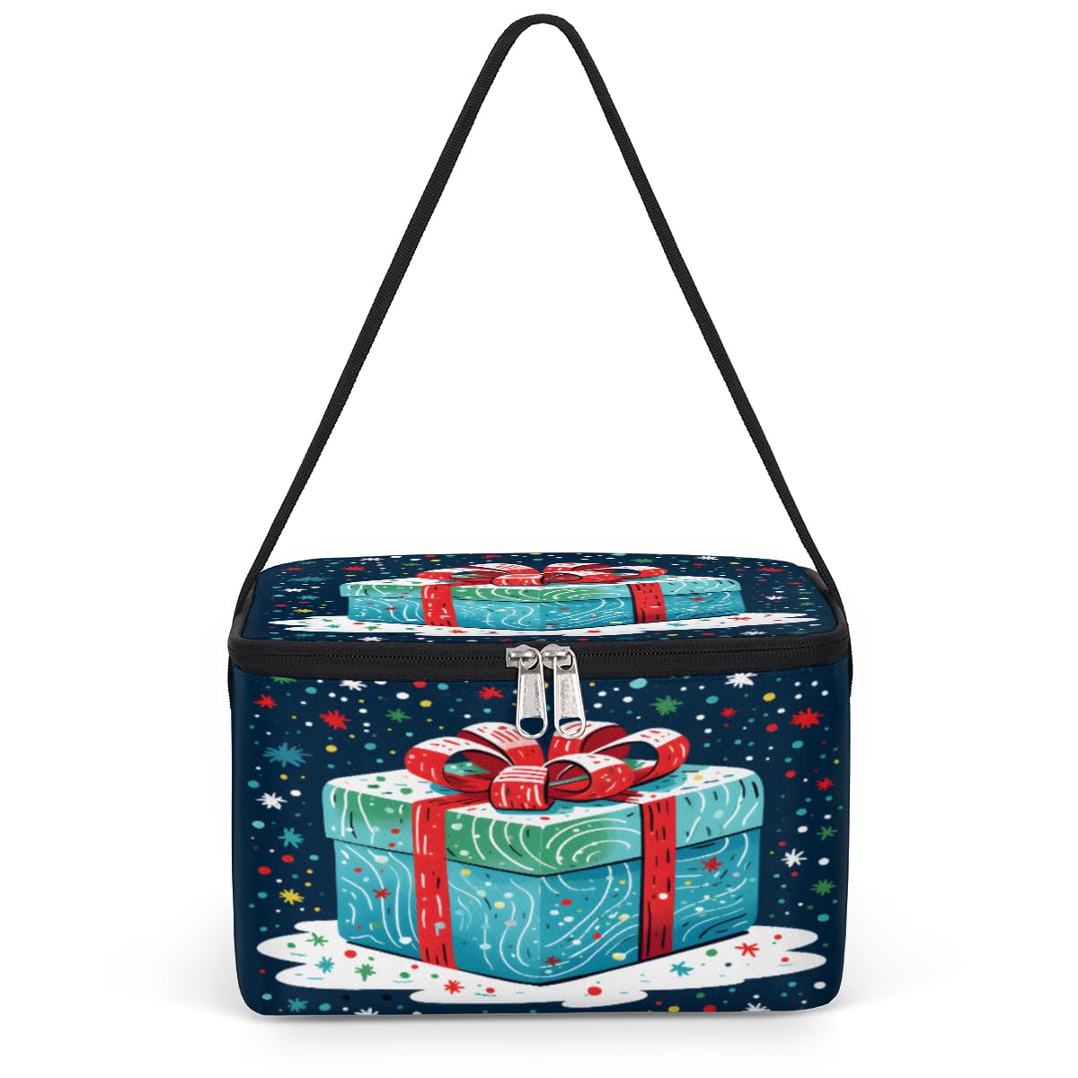 GzLeyigou Christmas Gift Box Lunch Bags for Women Men 9 Cans, Hot & Cold Food Delivery Bag Insulated Grocery Bag Insulated Lunch Box Cooler Bag for Office Work Picnic Beach