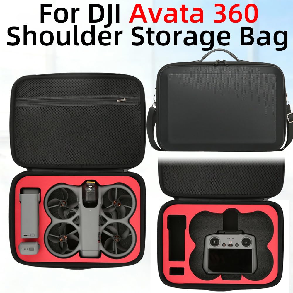 Futerał do DJI Avata 360, wodoodporna torba do przechowywania PU do Avata 360 RC 2 Fly More Combo, akcesoria do koncentratora ładowania baterii, organizer, przenośna ochronna podróżna torba na ramię