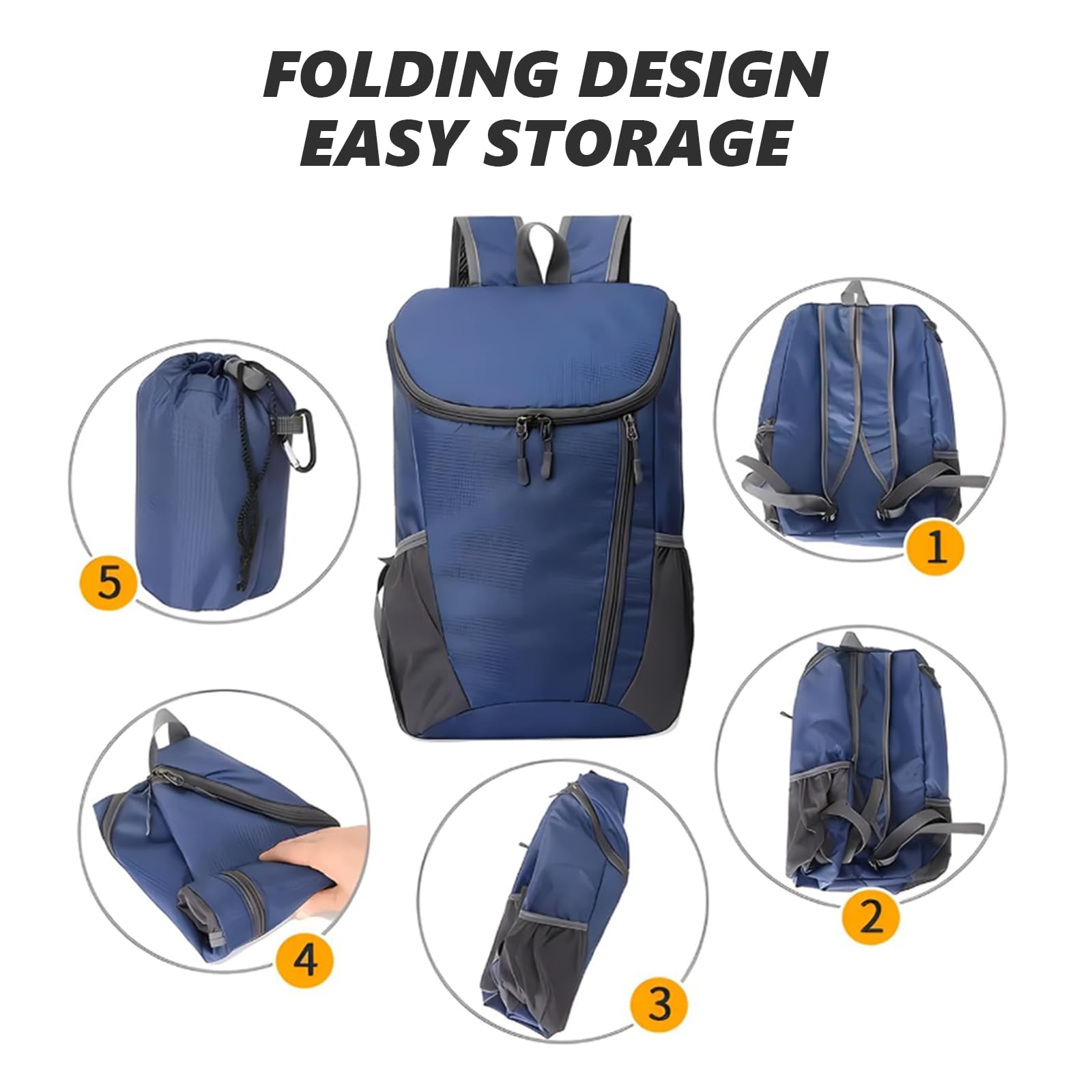 flintronic Zaino Pieghevole Ultraleggero, Portatile Borsa Sportiva Da Esterno, Impermeabile Zaino Da Trekking, Borsa Da Viaggio Per Alpinismo, Multitasche Borse Da Ciclismo, per Sport All'aperto