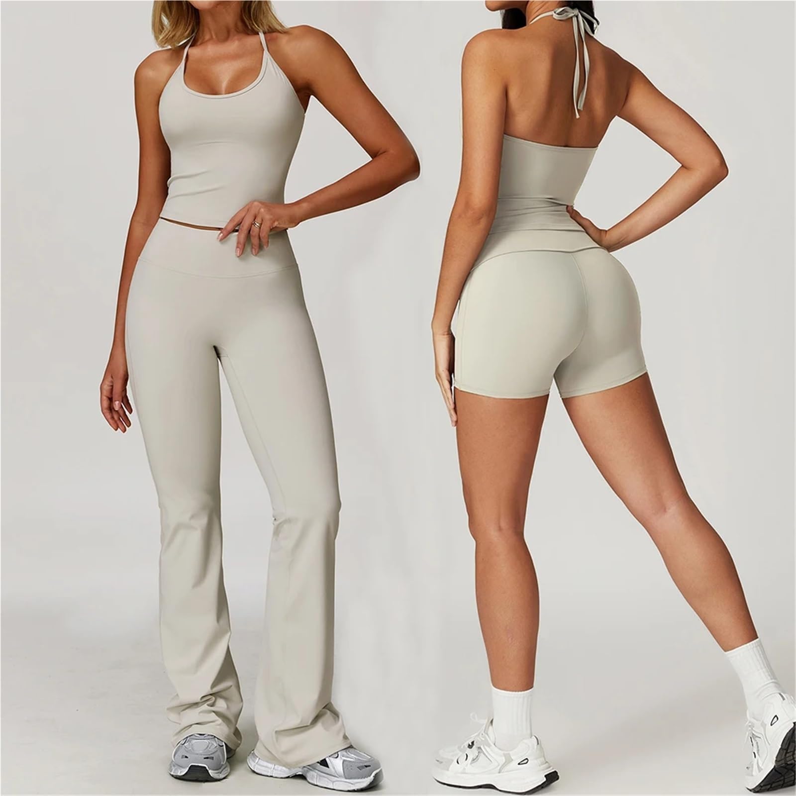 Set da yoga da donna Set di abbigliamento da yoga 2 pezzi, completo donna, leggings a vita alta, gilet palestra, top senza cuciture, intimo for allenamento fitness