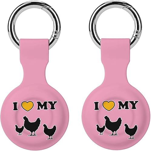 Miniatura 9 de I Love My Chickens - Funda protectora antiarañazos compatible con AirTag con llavero, 1 unidad