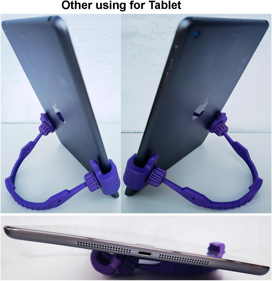 2 Pack Adjustable Holder for Phone,Tablet and E-Readers,Thumbs Up Lazy Phone Stand,Purple & Yellow
