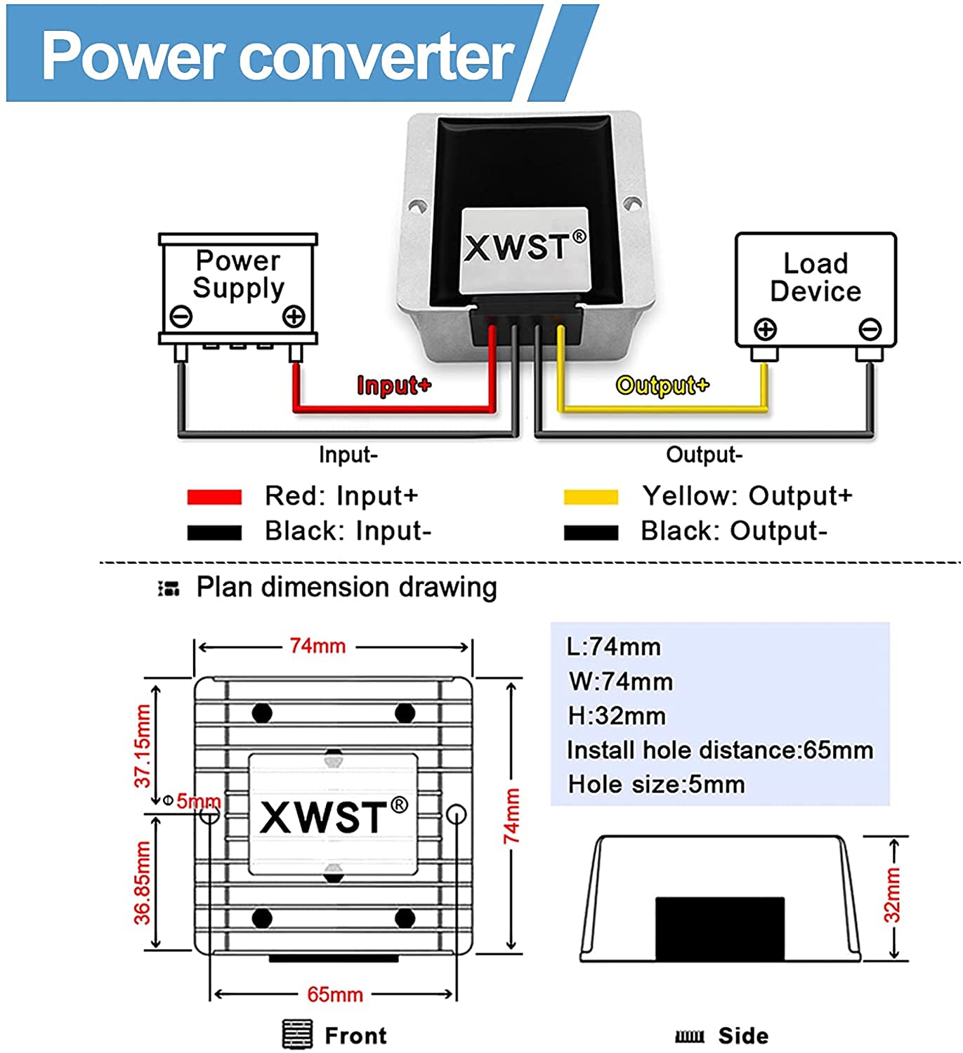 Buck Convertitore DC-DC 3648V a 24V 20A 480W Modulo Regolatore di Tensione 30-60V a 24V Convertitore di Tensione Riduttore Modulo di Alimentazione Trasformatore