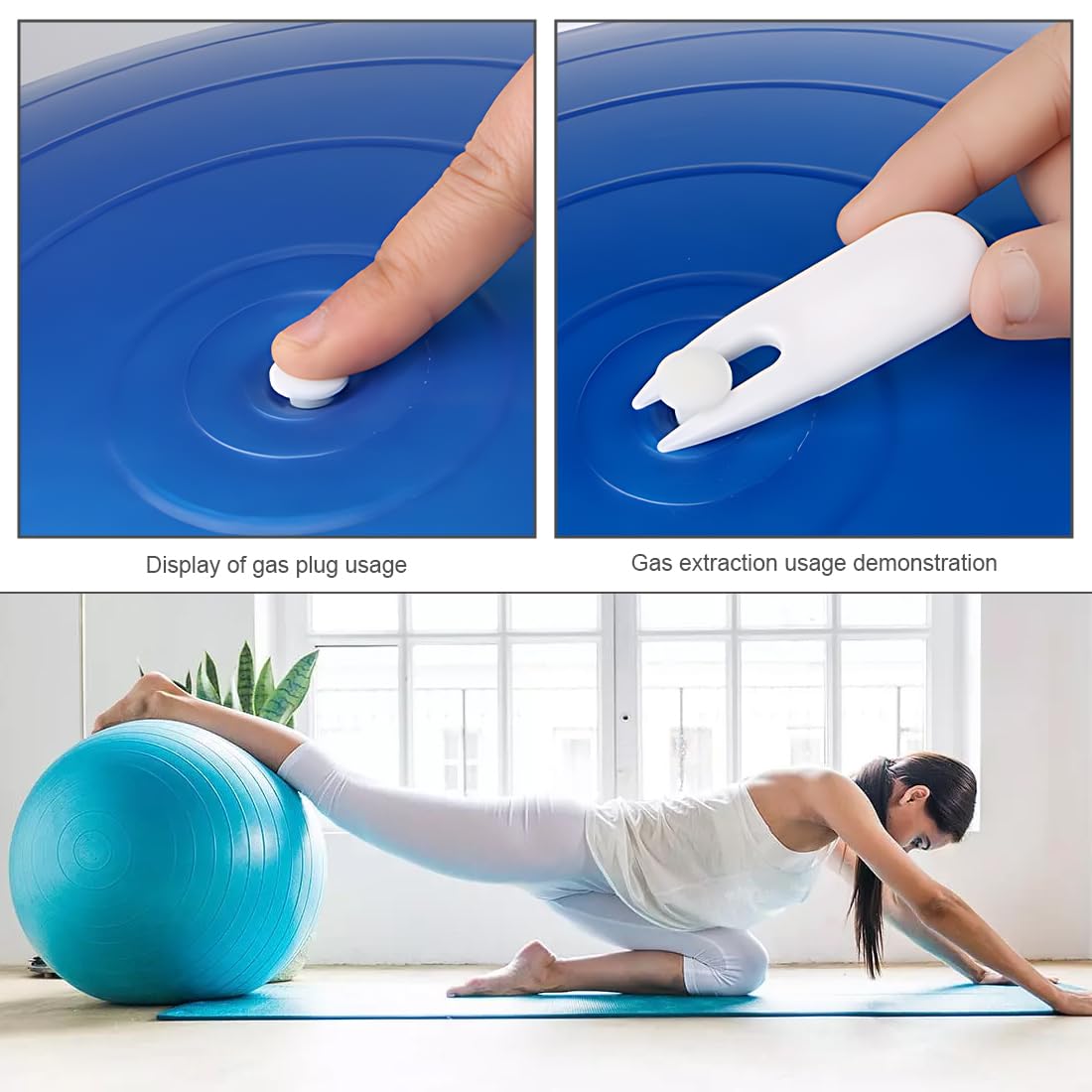 1 Kit de 10 Remplacement de Bouchon de Ballon d'exercice, kit Adaptateur de Prise d'air pour Ballon de Yoga, Fitness