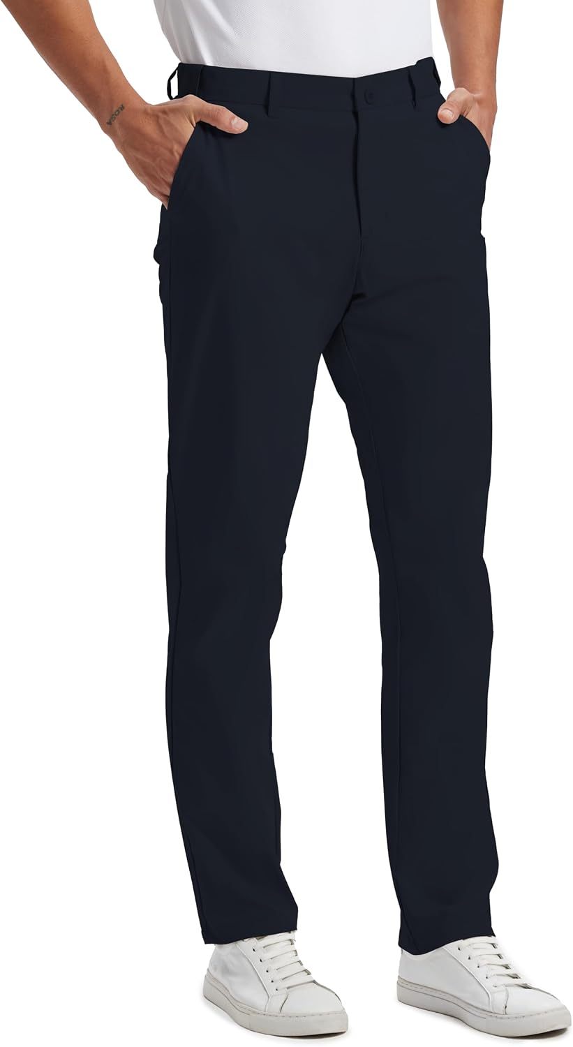 HDL Men's Golf Pants Work Travel Slacks Quick Dry Stretch 4 Pockets