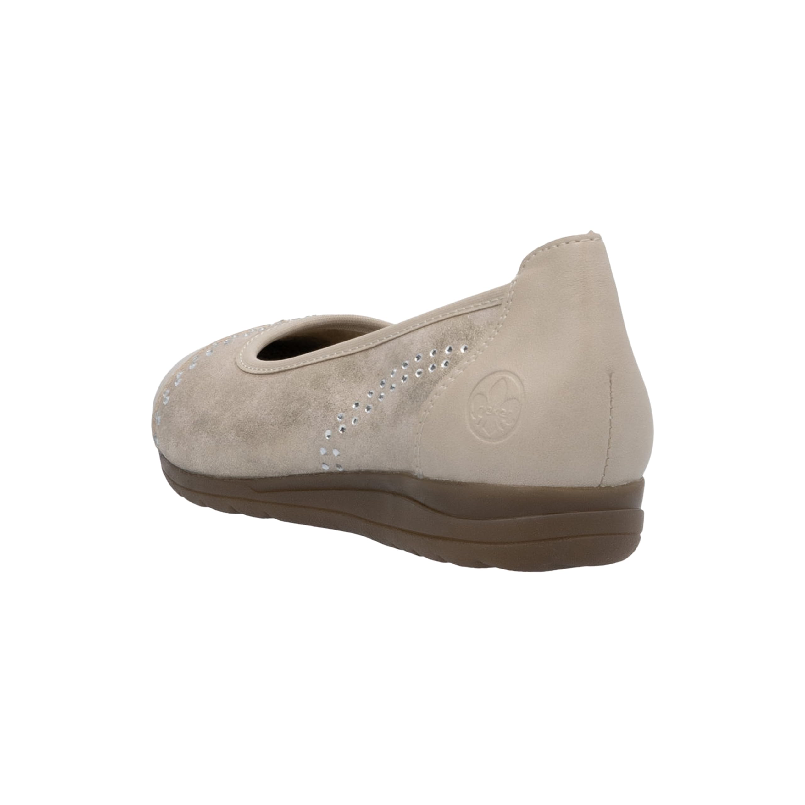 Rieker L9353-62 | Beżowe | Damskie wsuwane buty baletowe