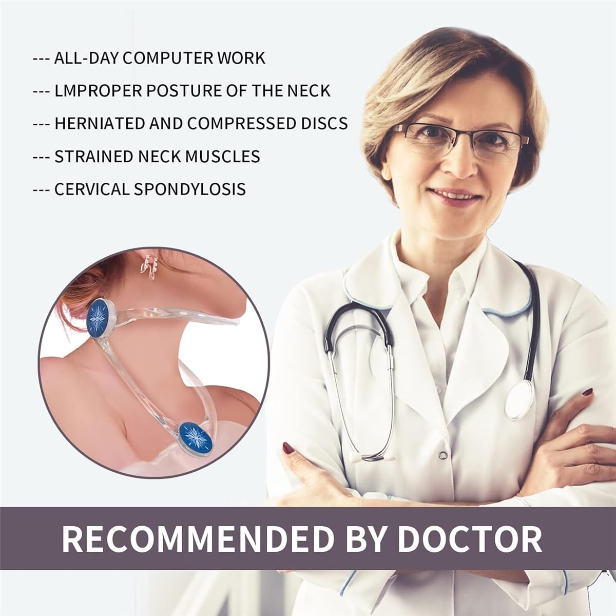 360° verstellbare Nackenstütze, Zervical Neck Traction Device, Zervical Collar Neck Stretcher Nackenschutz für Zervical Spine Druckentlastung, Nackenstütze für Nackenschmerzen (Rosa)