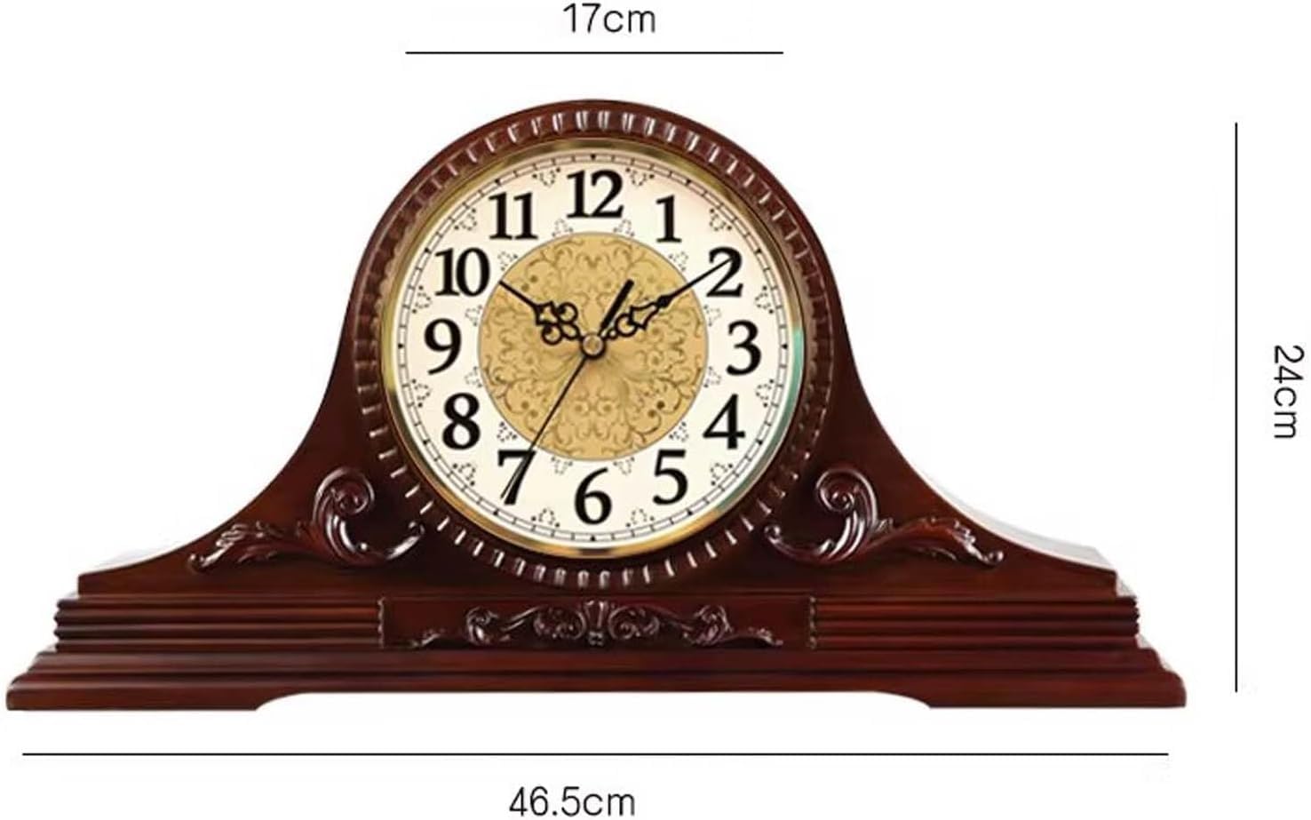 Reloj silencioso de madera, funciona con pilas, para decoración de sala de estar, oficina, estante y chimenea