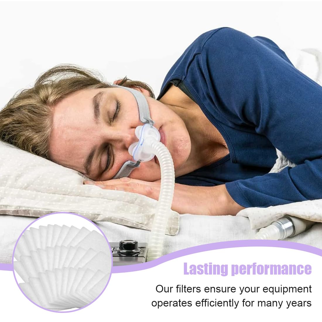 40 sztuk filtrów CPAP do Resmed-Premium jednorazowych uniwersalnych filtrów zamiennych CPAP, Airsense®, AirSense 10, AirCurve 10-S9-AirStart Series CPAP, zrównoważona wydajność