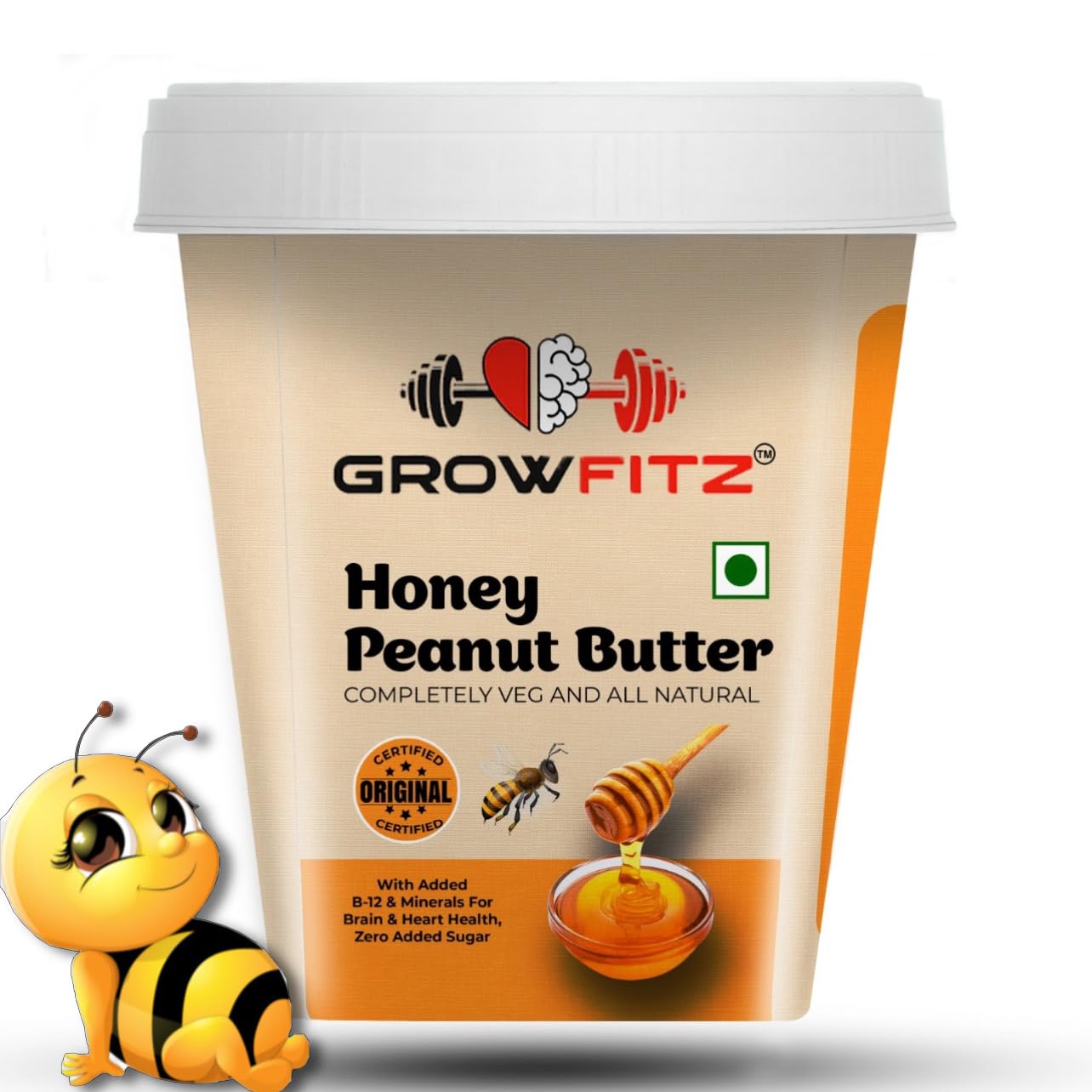 Growfitz Peanut Butter (Honey, 200g) | 21g Protein | High Fibre | Zero Sugar | Zero Cholestrol | 100% Pure, Vegan, Non-GMO, Gluten-Free, Cholesterol-Free (B0D9HRV42M) Amazon Price History, Amazon Price Tracker