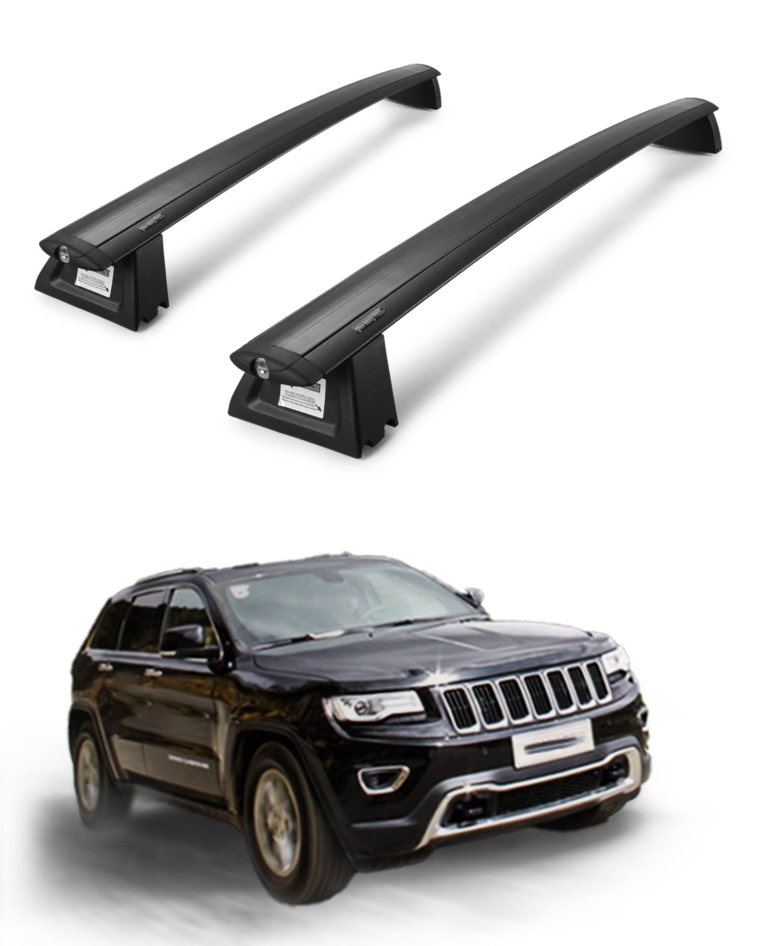 Photo 1 of Autekcomma Roof Rack Cross Bars for 2011-2021 Jeep Grand Cherokee Anti-Theft Lock Mechanism Black Matte Aluminum Anti-Corrosion crossbars