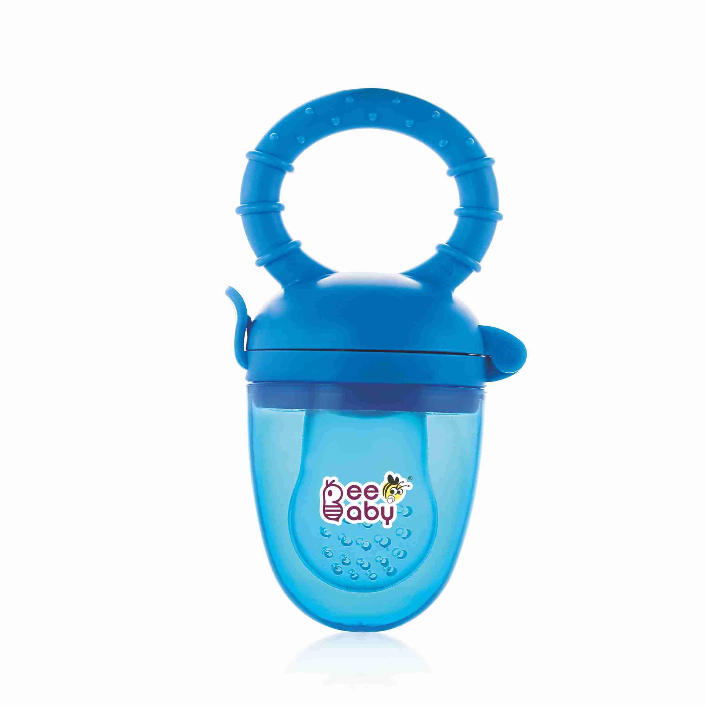 BeeBaby Soft Silicone Nibbler with Extra Mesh for Babies, Baby Fruit & Food Feeder, Anti Choking Fruit Pacifier, Teether for Infant, 100% BPA Free, 3 Months+ (Fruttino - Blue)-image-24