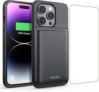 Feob Battery Case for iPhone 14 Pro (6.1") 7200mAh Rechargeable External Battery,Powerful,Bank,Portable Charger,Case,Battery Case,for iPhone 14 Pro,Black