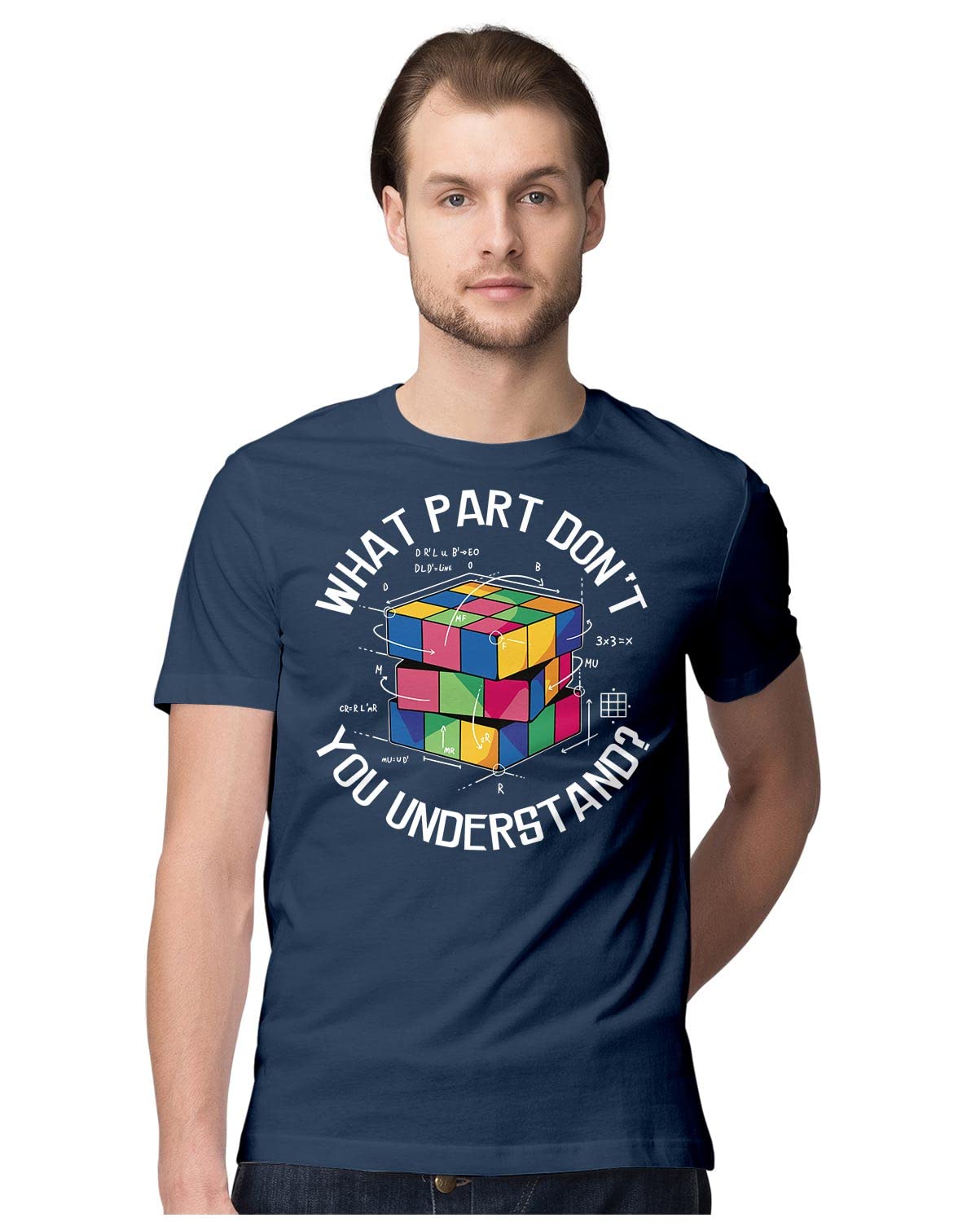 HeybrohMen's Regular Fit T-Shirt Rubik's Cube - Funny 100% Cotton T-Shirt