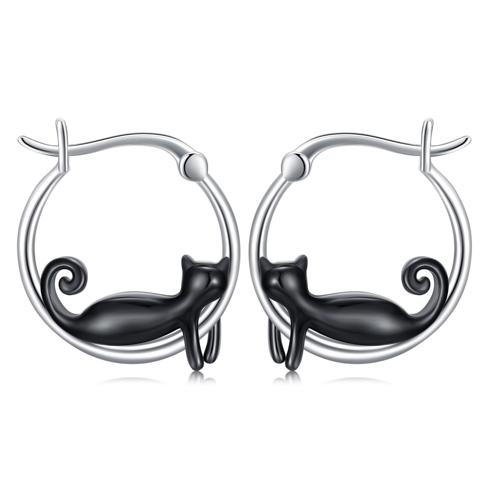 Boucles d'oreilles panda hypoallergéniques en argent 925 - 8