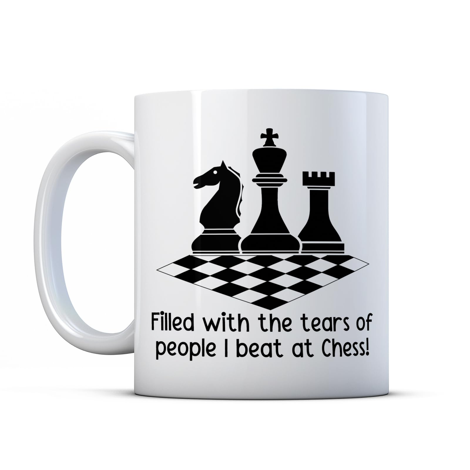 Finger prints - Filled with The Tears of People I Beat at Chess - Funny Chess Player Gift Mug, Ceramic, 11fl.oz