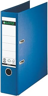 Leitz Qualitäts-Ordner 180°, A4, 8 cm Rückenbreite, Spezialpapierkaschierung in Leinenprägung, Blauer Engel, Blau, 10070068