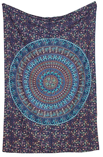 Blue Camle Mandala Tapestry , Indian Hippie Wall Hanging , Bohemian Twin Wall Hanging, Bedspread Beach Coverlet Throw Decor Art