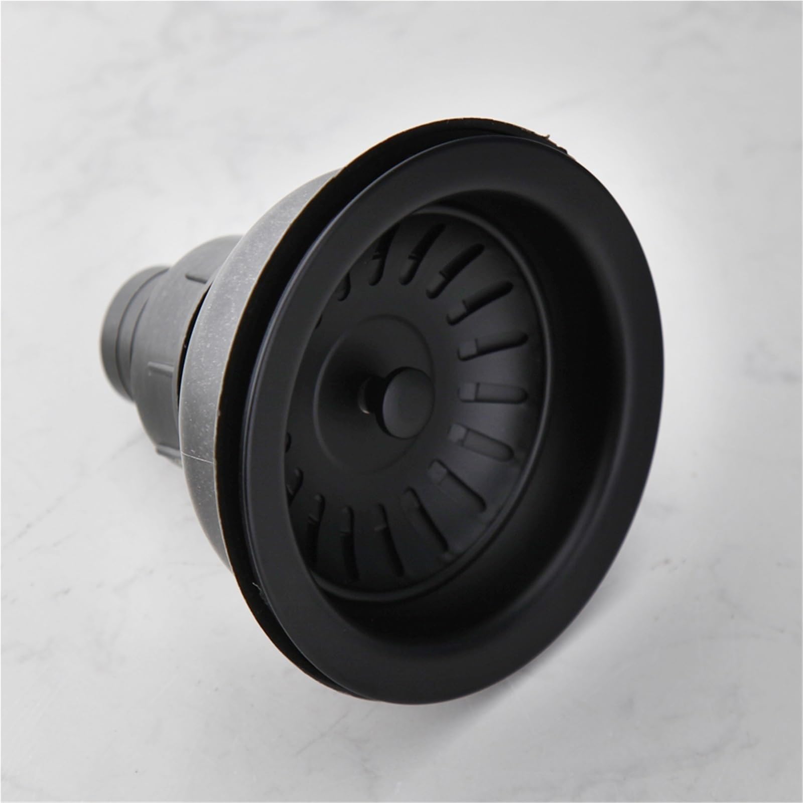 Abflusssieb SUS304 Spülbecken-Sieb-Stopper-Set, Abtropfgestell-Set(Black)